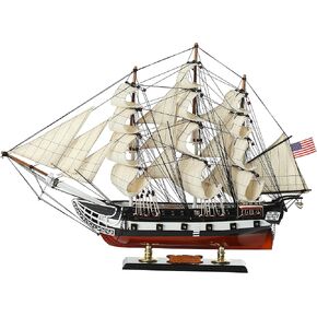 SAILINGSTORY Wooden Model Ship USS Constitution 1/150 Scale Replica Ship Model Sailboat Decor