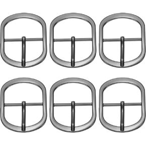PATIKIL Single Prong Buckle, 6 Pcs 1.5 Inch Adjustable Metal Roller Buckle Oval Center Bar Buckle Belt Buckles for Bags DIY Crafts Purse Straps Shoe Belts Making Accessories, Black