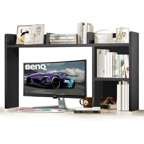 Huatol Desktop Reshelff ، قفص تخزين كونترتوب لمكتب الكمبيوتر ، رف عرض سطح المكتب 2 مستوي ، منظم تخزين سطح المكتب الخشبي متعدد الأغراض لمكتب نومب ، 37.2 * 10 * 29 بوصة (أبيض)