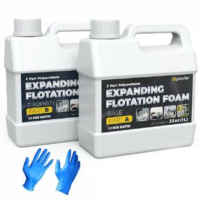 4.4 Pound Marine Flotation Foam, 2 Part Polyurethane Expanding Foam, Structural Expanding Fence Post Foam, Closed Cell Liquid Foam for Insulation, Waterproofing and Filling, 2 Lb Density