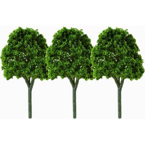 NEOLIAN Miniature Model Trees, 2.36 inch Height, Plastic Trunk with Green Foliage, 20 Pcs for Model Making Diorama Landscapes