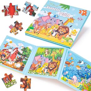 Lovestown Magnetic Book Book Animal Educational Learning Toys Travel Game for Toddlers Boys and Girls Road Trip Trip