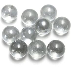20Pcs Clear Glass Marbles Solid Marble Beads Marbles Games Bouncing Ball Pinball Machine for Vase Fish Tank Filler Home Decor, Dice and Marble Games, Sports and Outdoor Play (10mm)