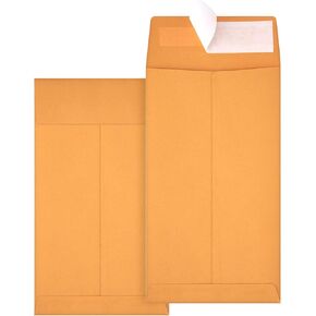 #5 Coin Envelopes 500 Pack - 3.125x5.5 Brown Kraft Small Parts Envelope, Self Seal Seed Envelopes for Coins, Cash, Check, Seeds, Credit Cards