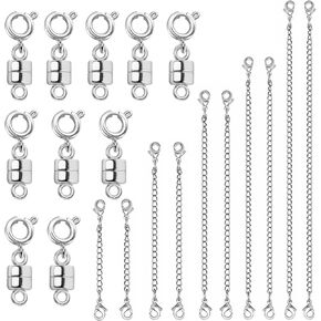 Necklace Extender and Magnetic Necklace Clasp,Gold and Silver Chain Extenders for Necklaces Bracelet Jewelry