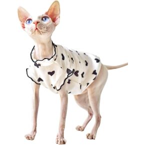 Qblev Sphynx Cat Cloths ، قمصان قطط القلب اللطيفة للقطط فقط ، وارتداء Cat Daily Daily Cloths لـ Devon Rex ، وقمصان الأزياء القليلة ، سترات تنورة ، سترة صيف قطة لا تصدر من أجل sphynx