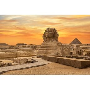 Egyptian Pyramids Landscape Reptile Habitat Background Great Sphinx Silhouettes Aquarium Backdrop Egypt Ancient Symbols and Landmarks Terrarium Background Fish Tank Background Vinyl 24x12in