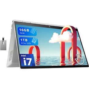 HP Envy x360 2-in-1 Laptop, 15.6" Full HD Touchscreen, 10th Gen Intel Core i7 Processor, 12GB Memory, 512GB PCIe NVMe SSD, Wi-Fi, HDMI, Backlit Keyboard, Windows 10 Home, Silver (i7-1065G7 Processor)