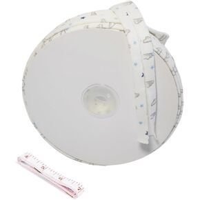 Single Fold Bias Tape,10 Yard per Roll,5/7 Inch Width,Elastic Fabric Seam Binding Tape for DIY Garment Sewing,Suitable for Underwear,Collars,and Drool Bibs (White and Clouds)