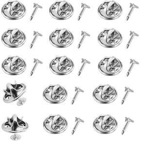 150 Pairs Pin Backs with Blank Pins (4mm*8mm), TuNan Pin Backings Butterfly Clutch Tie Tacks Replacement for Label Pin Craft Jewelry Making - (Silver, S)