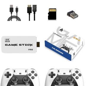 ZHQQ Retro Game Stick ، ​​4K HDMI الإخراج 2.4 جيجا هرتز اللاسلكي التلفزيوني الرجعية ، التوصيل والتشغيل ألعاب الفيديو مع 20،000+ لعبة و 9 محاكيات مدمجة رائعة لهدايا عيد الفصح (أبيض).