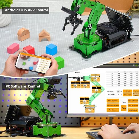 Hiwonder ROS2 ROS1 Robotic Arm for Jetson Nano 6dof Robot Arm Kits Open Source Vision Programming Robot Smart Learning Education ، Jetarm Standard Kit & Jetson Nano 4GB in Kuwait