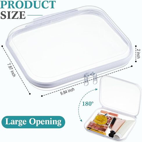 Sanwuta 4 Pcs Clear Hardshell Zipper Case with Handle Hard Plastic Pouches Toy Storage Bins Transparent Cases for Snacks, Cosmetic, Building Blocks, Puzzles(9.8 x 7.9 x 2 Inches) in Saudi Arabia