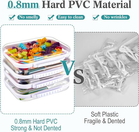 Sanwuta 4 Pcs Clear Hardshell Zipper Case with Handle Hard Plastic Pouches Toy Storage Bins Transparent Cases for Snacks, Cosmetic, Building Blocks, Puzzles(9.8 x 7.9 x 2 Inches) in Saudi Arabia
