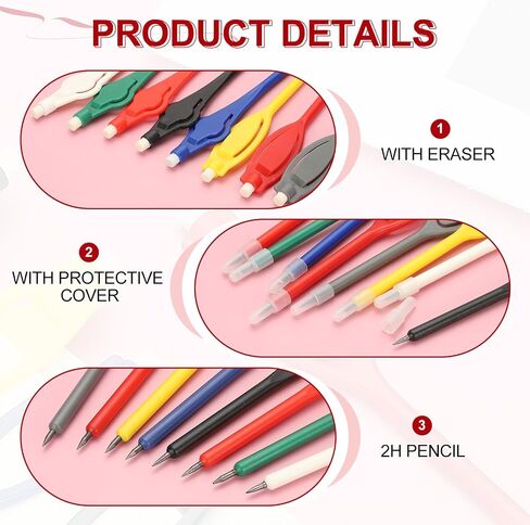 PATIKIL 2H Pencils, 12 Pack Golf Scoring Pencils with Eraser Mechanical Plastic Bulk for Sport Games Meeting Office, White in Saudi Arabia