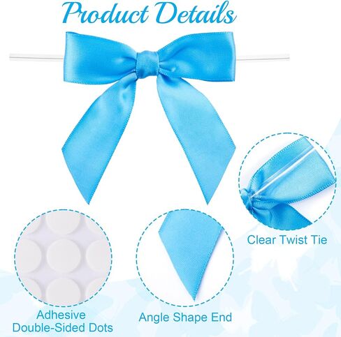 20pcs Black Twist Tie Bow for Crafts, 3.5" Small Premade Gift Bow, Satin Ribbon Bowknot for Wrapping Gift Bakery Candy Treat Bag Christmas Halloween Wedding Bridal Shower Decor in Saudi Arabia