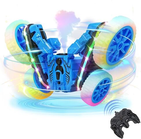 360°Rotating RC Cars with Cool Spray,RC Cars with Sides Light and Headlights,2.4Ghz All Terrain Toy Car for Boys Girls Birthday Gift(Red) in Saudi Arabia