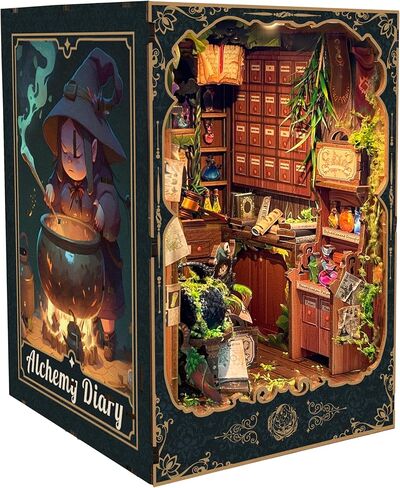 Book Nook Kit DIY Miniature House Kit for Adults, Teens and Beginners, Dollhouse Booknook Fantasy Book Nooks Bookshelf Decor 3D Wooden Puzzle, Gifts for Family, Friends--Fantasy Store (SQ-25) in Kuwait