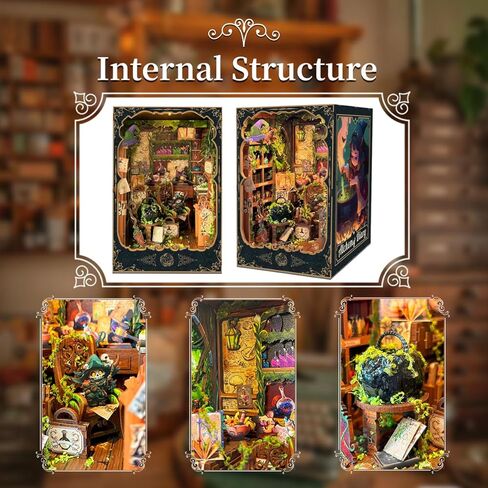 Book Nook Kit DIY Miniature House Kit for Adults, Teens and Beginners, Dollhouse Booknook Fantasy Book Nooks Bookshelf Decor 3D Wooden Puzzle, Gifts for Family, Friends--Fantasy Store (SQ-25) in Kuwait