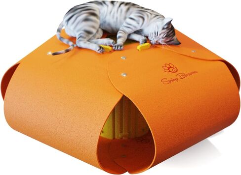 Spring Blossoms Cat Tunnel, Cat Cave for Indoor Cats Bed,Scratch Resistant Cat Toys for Medium Large Cats Hide and Seek Toy (Peacock Blue) in Kuwait