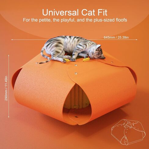 Spring Blossoms Cat Tunnel, Cat Cave for Indoor Cats Bed,Scratch Resistant Cat Toys for Medium Large Cats Hide and Seek Toy (Peacock Blue) in Kuwait
