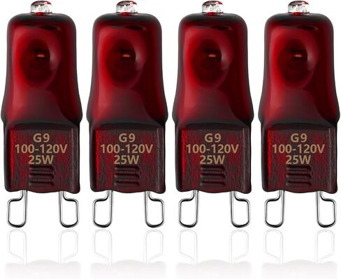 مصابيح مصباح الحرارة الحمراء G9 للزواحف 50W 4PACK ، مصابيح مصباح هالوجين ليلية صغيرة ، ضوء حرارة الأشعة تحت الحمراء القابلة للضوء للسلحفاة ، السلحفاة ، جيكو ، التنين الملتحي ، دبابة السحلية in Kuwait