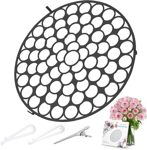 Flower Arrangement Holder 3/4/5in Floral Grid Flower Frog Arranging Tool Wire Arranger Twist for Vase Floral Ikebana Stems Holder Bouquets Plant Fixation(3/4/5in Black) in Kuwait