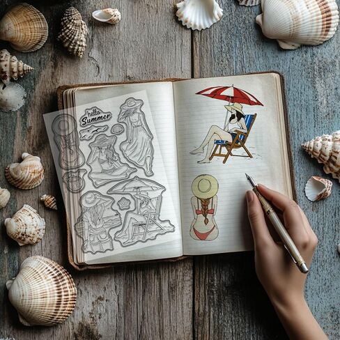 GLOBLELAND Ocean Mermaid Clear Stamps for Scrapbooking Jellyfish Shells Silicone Stamp Summer Greetings Transparent Stamp for Card Making DIY Embossing Journaling in Kuwait