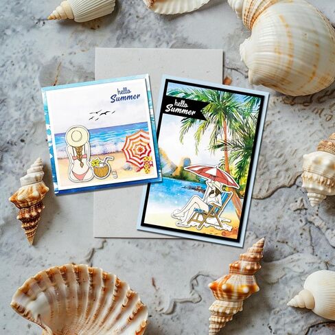 GLOBLELAND Ocean Mermaid Clear Stamps for Scrapbooking Jellyfish Shells Silicone Stamp Summer Greetings Transparent Stamp for Card Making DIY Embossing Journaling in Kuwait