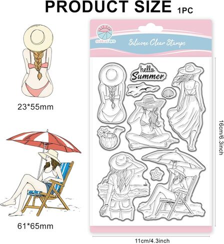 GLOBLELAND Ocean Mermaid Clear Stamps for Scrapbooking Jellyfish Shells Silicone Stamp Summer Greetings Transparent Stamp for Card Making DIY Embossing Journaling in Kuwait