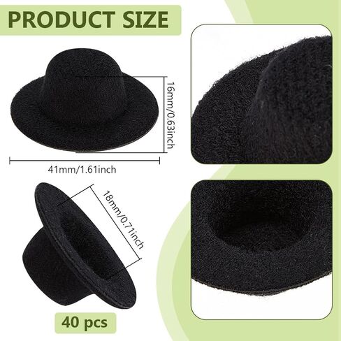 BENECREAT 40 Pcs Mini Top Hat, 1.6 Inch Tiny Clown Hat Snowman Hats for Crafts and Miniatures, Snowman Doll Cristmas Crafts in Kuwait