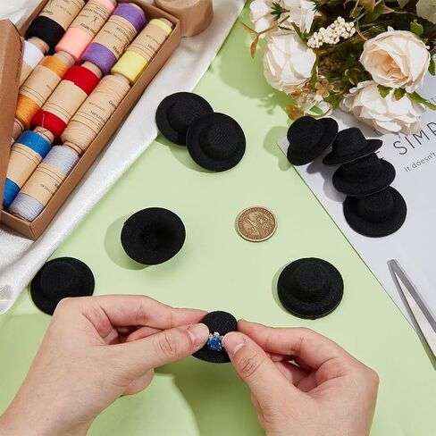 BENECREAT 40 Pcs Mini Top Hat, 1.6 Inch Tiny Clown Hat Snowman Hats for Crafts and Miniatures, Snowman Doll Cristmas Crafts in Kuwait