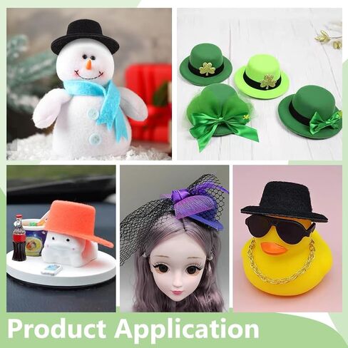 BENECREAT 40 Pcs Mini Top Hat, 1.6 Inch Tiny Clown Hat Snowman Hats for Crafts and Miniatures, Snowman Doll Cristmas Crafts in Kuwait
