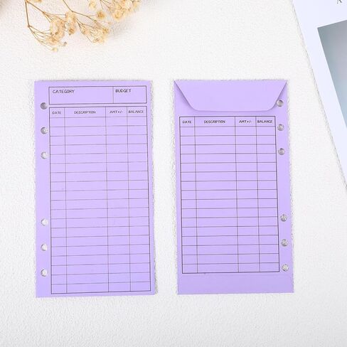 24 PCS مظاريف نقدية للميزانية ، مظاريف ميزانية Cardstock للحصول على الميزانية النقدية ، مظروف المال للنقود النقدية ، وتوفير النقود لتتبع توفير الأموال 12 ملونة لـ A6 Binder in Kuwait
