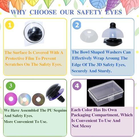 40Pcs 3D Glitter Safety Eyes and Washers for Crochet - Thalinfayi 25mm 5Colors Laser Moon Crochet Amigurumi Eyes Strabismus Safety Eyes for Amigurumi, Crafts, Crochet Doll DIY Making Supplies in Saudi Arabia