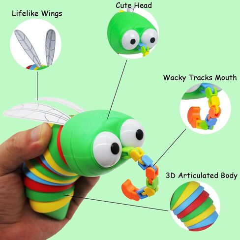 2 عبوة تململ لعبة البعوض ، مسارات غريبة ألعاب Snap Fidget ، لعبة الحسية البعوض مع أجنحة ، انقر على ألعاب تململ للأطفال هدايا عيد ميلاد جيدة. in Kuwait