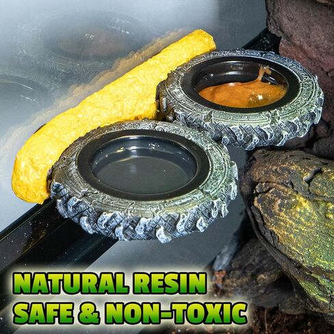 مغناطيسي Crested Crested Gecko حافة الحافة ، حافة تغذية الزواحف مع أوعية الطعام PVC ، طبق مياه الزواحف على شكل إطار ل cretted Gecko Leopard Gecko Lizard Frog Dragon in Kuwait