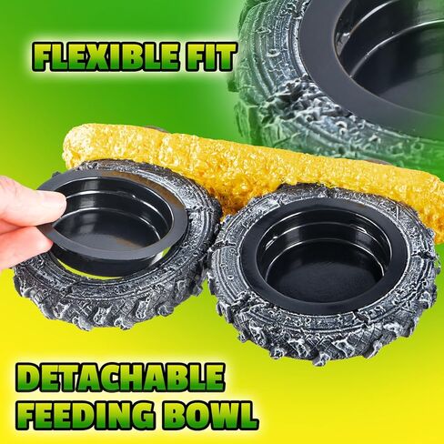 مغناطيسي Crested Crested Gecko حافة الحافة ، حافة تغذية الزواحف مع أوعية الطعام PVC ، طبق مياه الزواحف على شكل إطار ل cretted Gecko Leopard Gecko Lizard Frog Dragon in Kuwait