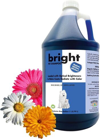 Bright-White Pet Shampoo for Dogs and Cats 16 oz. | Cruelty-Free | Paraben-Free | Biodegradable and Non-Toxic | Made in The USA in Saudi Arabia