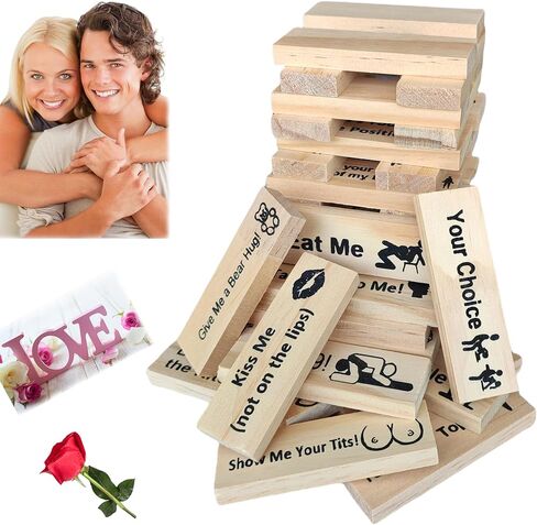 Couples Blocks Tower Game for Adults Board Tumbling Stacking Funny Bedroom Wife Husband Sports in Kuwait