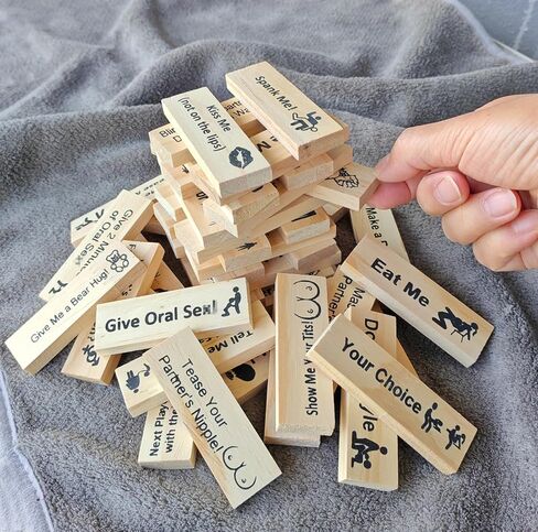 Couples Blocks Tower Game for Adults Board Tumbling Stacking Funny Bedroom Wife Husband Sports in Kuwait