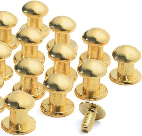 YORANYO 75 Sets 8MM Round Head Button Stud for Leather Chicago Screws Spikes and Stud Leather Rivets Screws Button Rivets for Repair and Decorate Clothing Shoes Belts Bags Dog Collars (Mixed in Box) in Kuwait