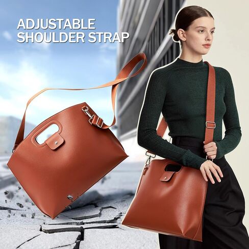 KALIDI Messenger Bag 16 Inch Slim Laptop Vegan Leather Briefcase Crossbody Tote for 15.6" Notebook Business Work Office Bag in Saudi Arabia