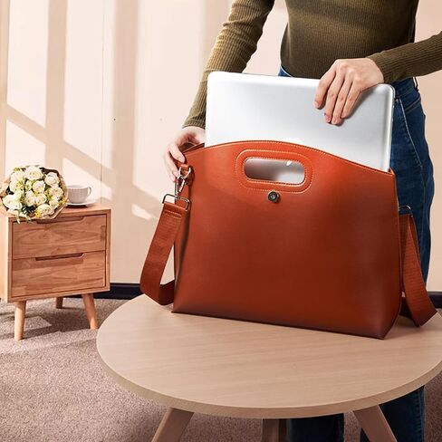 KALIDI Messenger Bag 16 Inch Slim Laptop Vegan Leather Briefcase Crossbody Tote for 15.6" Notebook Business Work Office Bag in Saudi Arabia