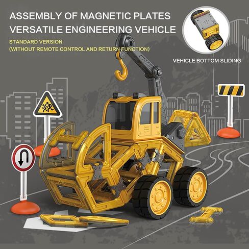Magnetic Tiles Car, 106PCS Magnetic Blocks Creativity Build Cars Toy, Learning Building Block for 3-12y Kids. (Red Storage Box -105PCS) in Saudi Arabia