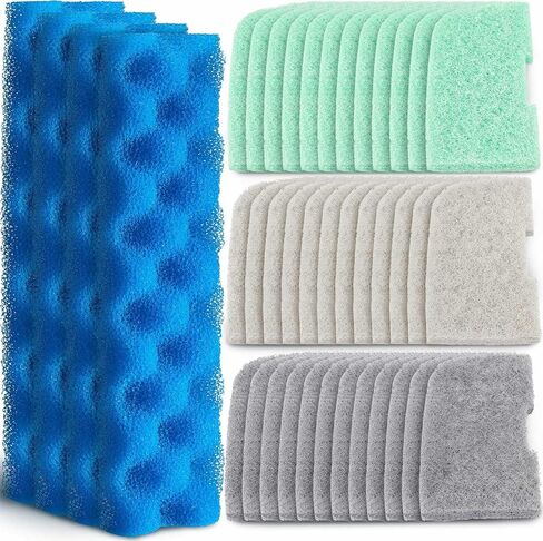 40 Pcs Replacement Filter Media Kit Compatible with Fluval 406/407 Aquarium Filters Including 4 Biological Foams, 12 Ammonia Remover, 12 Phosphate Remover, 12 Nitrite Remover in Kuwait