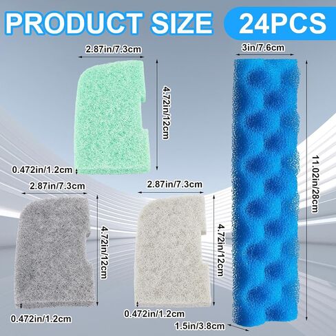 40 Pcs Replacement Filter Media Kit Compatible with Fluval 406/407 Aquarium Filters Including 4 Biological Foams, 12 Ammonia Remover, 12 Phosphate Remover, 12 Nitrite Remover in Kuwait