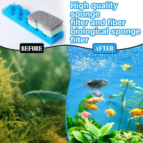 40 Pcs Replacement Filter Media Kit Compatible with Fluval 406/407 Aquarium Filters Including 4 Biological Foams, 12 Ammonia Remover, 12 Phosphate Remover, 12 Nitrite Remover in Kuwait