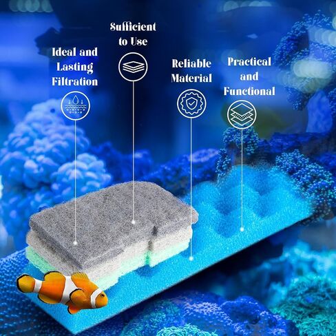 40 Pcs Replacement Filter Media Kit Compatible with Fluval 406/407 Aquarium Filters Including 4 Biological Foams, 12 Ammonia Remover, 12 Phosphate Remover, 12 Nitrite Remover in Kuwait
