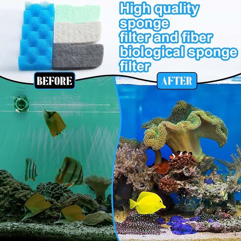 40 Pcs Replacement Filter Media Kit Compatible with Fluval 406/407 Aquarium Filters Including 4 Biological Foams, 12 Ammonia Remover, 12 Phosphate Remover, 12 Nitrite Remover in Kuwait